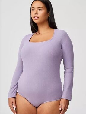 NWT Torrid Lilac Ribbed Square Neck Bodysuit Size 5X